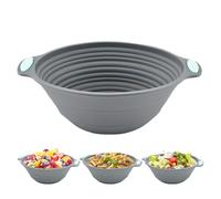 Flexible Bread Basket, Non Slip Handle Proofing Bowl, 10 Inch Silicone Baking Supplies with Vent Holes, Dough Rising Tool, Kitchen Accessory with Heat Resistant Grip, Home Tool for Microwave