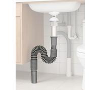 Flexible Drain Hose Kit for Sink, Expandable Trap Pipe for RV, Kitchen Bathroom Sewer Tubing, Universal Connector, Easy to Install(2pcs)