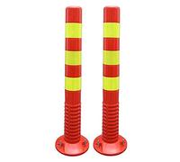 Flexible Driveway Delineator Posts 2-Pack with Reflective Strips for Traffic Control and Safety(Red+yellow)