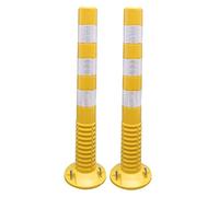 Flexible Driveway Delineator Posts 2-Pack with Reflective Strips for Traffic Control and Safety(Yellow+white)