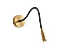 Flexible Gooseneck Wall Light Indoor LED 3W 3000K Warm White Modern Brass Reading Wall Lamp Decorative Wall Sconce Lamp for Living Room Bedroom Hallway Corridor Stairs Hall, Gold