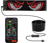 Flexible LED Sign Programmable Scrolling Text & Animation Display, USB Powered, APP-Controlled LED Panel for Cars, Shops, Bars, Parties, Weddings, Festivals - 14.6"x3.6" RGB Matrix