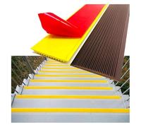 Flexible PVC Stair Nosing Treads, Self Adhesive Edge Protector, Anti Slip Step Trim Suitable For Kindergartens, Hospitals, Schools(Brown,10cm)