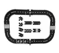 Flexible Road Tracks for Kids, Indestructible Rubber Puzzle Highway System, Waterproof Bath & Beach Car Toy, Montessori Educational Circuit Gift Set (16)