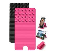 Flexible Silicone Phone Stand with Suction Cups Charging Port Cutout | Foldable Cell Holder Mount Kickstand for Airplane Travel Desk Office Essentials Hands Free Accessories(Mix5)