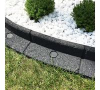 FlexiBorder - Bordo da giardino flessibile per prato, vialetti, sporgenze e prati artificiali - grigio - lunghezza 6 x 1 m