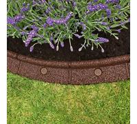 FlexiBorder - Bordo per prato artificiale, flessibile, per prato, sentieri e bordi rialzati, colore: marrone, 4 x 1 m di lunghezza