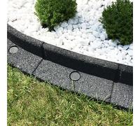 FlexiBorder - Bordo per prato artificiale, flessibile, per prato, vialetti, bordi rialzati, erba artificiale, grigio, 4 x 1 m di lunghezza