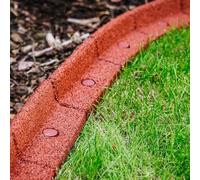 FlexiBorder - Bordura per aiuola - Bordura flessibile da giardino per prato all’inglese - vialetti - bordature rialzate - erba artificiale - Terracotta - Kit 6 x 1 m di lunghezza
