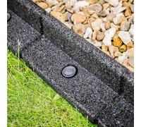 FlexiBorder, bordure da giardino, flessibili, resistenti alle intemperie, resistenti al tosaerba, confezione da 6 pezzi, ogni pezzo della lunghezza di 1 m Black