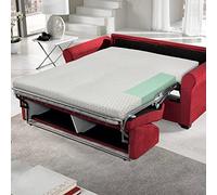 Flexinn Jolly - Materasso per Divano Letto 140x190 alto 12cm. Sfoderabile e lavabile in lavatrice. Adatto per camper, roulotte, brandine.