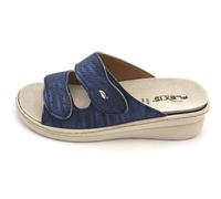 Flexi's RE80 ciabatta ecopelle jeans doppio strap-on zeppa 3cm fondo gomma S