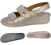 Flex'is RE81 Sandali Donna con Plantare Estraibile in Vera Pelle, Soletta Comfort, Suola Flessibile,100% Made in Italy (Platino, Sistema Taglie Calzature EU, Adulto, Donna, Numero, Media, 37)