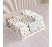 FlexiSpaceUS Espositore da pavimento per piastrelle, espositore per campioni di piastrelle in metallo, centro commerciale, espositore da pavimento in legno (bianco, 50 x 35 x 10 cm)