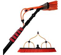 FlexiSpaceUS Spazzola per la pulizia del pannello fotovoltaico a spruzzo d'acqua, 3,6 m, 5,4 m, 6 m, 7,2 m, 9 m, 11 m, strumento di pulizia per pannelli solari, asta telescopica portatile (9 m)