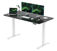 FLEXISPOT E6+160 * 80cm Scrivania Regolabile in Altezza Standing Desk Elettrica Motorizzata a 3 Stadi a 2 Motore - Capacità di Carico 125 kg (160x80 cm, Nero+Bianco)