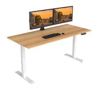 FLEXISPOT E6+160 * 80cm Scrivania Regolabile in Altezza Standing Desk Elettrica Motorizzata a 3 Stadi a 2 Motori Capacità di carico 125 kg (160x80 cm, Acero+Bianco)