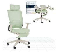 FLEXISPOT Foldex - Sedia da ufficio ergonomica con schienale pieghevole, sedia da scrivania pieghevole per piccoli spazi con supporto lombare, braccioli ribaltabili, poggiatesta 3D e poggiapiedi, per