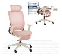 FLEXISPOT Foldex - Sedia da ufficio ergonomica con schienale pieghevole, sedia da scrivania pieghevole per piccoli spazi con supporto lombare, braccioli ribaltabili, poggiatesta 3D e poggiapiedi, per