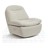 FLEXISPOT Poltrona Relax Elettrica con Funzione Reclinabile, Prese USB e Type-C, Poltrona TV Girevole a 360° per Soggiorno e Camera da Letto, Beige