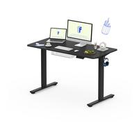 FLEXISPOT Scrivania Elettrica Regolabile in Altezza 120x60 cm con Ganci e Gestione Cavi, Pannello Unico e Controller Intelligente