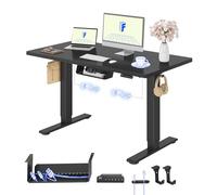 FLEXISPOT Scrivania Regolabile in Altezza 120x80 cm, 2 Motori, Piano Unico 25 mm, Memoria & Display Altezza, Ergonomica con Gestione Cavi, Ripiano Sottoscrivania, Ganci e Clip Fermacavi