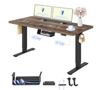 FLEXISPOT Scrivania Regolabile in Altezza 140x80 cm, 2 Motori, Piano Unico 25 mm, Memoria & Display Altezza, Ergonomica con Gestione Cavi, Ripiano Sottoscrivania, Ganci e Clip Fermacavi