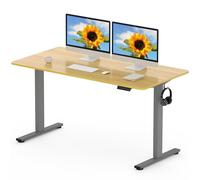 FLEXISPOT Scrivania Regolabile in Altezza 140x80 cm, Standing Desk Elettrica con Pannello Intero, Spessore 25mm, Telaio in Acciaio Massiccio a 2 Stadi, Motore Potente, Gancio Laterale