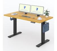 FLEXISPOT Scrivania regolabile in altezza 160 x 80 cm, con gancio e piano da 25 mm, scrivania ergonomica con indicatore di altezza a LED e funzione memoria (acero, nero)