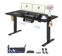FLEXISPOT Scrivania Regolabile in Altezza 160x80 cm, 2 Motori, Piano Unico 25 mm, Memoria & Display Altezza, Ergonomica con Gestione Cavi, Ripiano Sottoscrivania, Ganci e Clip Fermacavi