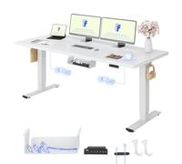 FLEXISPOT Scrivania Regolabile in Altezza con 2 Motori e Piano in Unico Pezzo da 25 mm, Scrivania Ergonomica da Ufficio - 180 x 80 cm Bianco, Struttura Bianca
