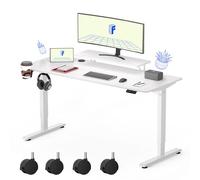 FLEXISPOT Scrivania Regolabile in Altezza Ripiani per Monitor,Scrivania Elettrica Gaming, Scrivania per Computer,Tavolo da Studio per Ufficio Domestico Tavola Giuntata (120 * 60cm)