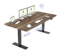 FLEXISPOT Scrivania Sollevabile Elettrica Regolabile in Altezza 140x70 cm Con 2 Motori Potenti, Tavolo Stabile Con Funzione di Memoria (Nero+Marrone)