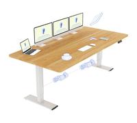 FLEXISPOT Scrivania Sollevabile Elettrica Regolabile in Altezza 200x80 cm Con 2 Motori Potenti, Tavolo Stabile Con Funzione di Memoria (Bianco+Acero)