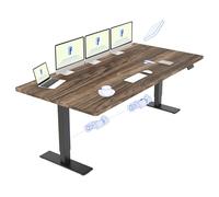 FLEXISPOT Scrivania Sollevabile Elettrica Regolabile in Altezza 200x80 cm Con 2 Motori Potenti, Tavolo Stabile Con Funzione di Memoria (Nero+Marrone)