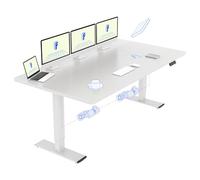 FLEXISPOT Scrivania Sollevabile Elettrica Tavolo Regolabile in Altezza 140x70 cm con 2 Motori Potenti Scrivania Stabile Scrivania Elettrica Regolabile in Altezza Funzione di Memoria (Bianco+Bianco)