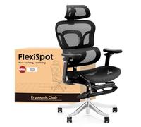 FLEXISPOT Sedia Ergonomica da Ufficio Gaming ErgoX Max con Poggiapiedi, Poggiatesta 4D, Braccioli 5D, Schienale e Supporto Lombare Integrati, Portata 300 kg, Nero