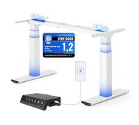 FLEXISPOT Struttura Scrivania Regolabile in Altezza Elettrica ValtreX E200, Telaio a 3 Sezioni con Doppio Motore, 4 Memorie e USB Integrata, Portata fino a 200 kg, Bianco