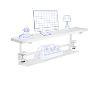 FLEXISPOT Supporto Monitor con Cestello Sottoscrivania, Rialzo Scrivania con Doppio Livello, Morsetto Universale Regolabile, Struttura in Metallo, Installazione Facile, Bianco