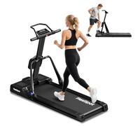 FlexiSpot Tappetino da passeggio fino a 120 kg, Walking Pad 1-6 km/h, con display a LED, tappetino da corsa con pulegge e telecomando, compatto per casa e ufficio (nero)