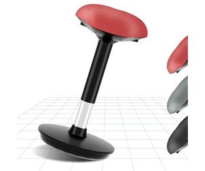 FLEXISPOT Wobble Sgabello rimanere attivo Esercizio sedia da ufficio incoraggiare il movimento Sedile regolabile in altezza per lavorare confortevole/in piedi scrivania sgabello posatoio rosso