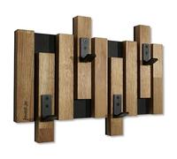 FLEXISTYLE Appendiabiti da parete, in legno di quercia, con lamelle di colore nero, 3 dimensioni (40 cm)
