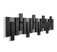 FLEXISTYLE Appendiabiti da Parete in Legno di Quercia, Pannelli Neri Moderni, 80 cm Nero