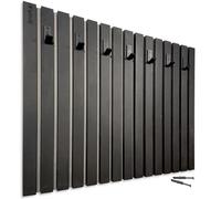 FLEXISTYLE Gancio appendiabiti da parete con doghe in MDF nero 4 dimensioni (80 x 60 cm)