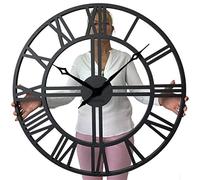 FLEXISTYLE Grande orologio da parete Eko senza ticchettio, LOFT Grande nero, 80 cm (spessore 19 mm), soggiorno, camera da letto, prodotto in UE