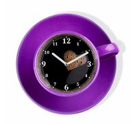 FLEXISTYLE Orologio da Parete da Cucina LA TAZZINA, Tazza Viola per Il caffè, Design Moderno, plexiglass, Made in EU, Silenzioso 30 cm