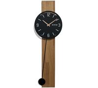 FLEXISTYLE Orologio da parete grande senza ticchettio, naturale, moderno, in legno di quercia, XXL, bagno, soggiorno, con pendolo (quercia, nero)