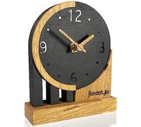 FLEXISTYLE Orologio moderno piccolo in legno rovere soggiorno bagno (stile 3)