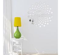 FLEXISTYLE Specchio Decorativo Avenue of Stars, Design Moderno, Decorazione, 3 mm Specchio Acrilico dall'UE, Soggiorno, Camera da Letto, corridoio, infrangibile, Decorazione Fai da Te, Argento