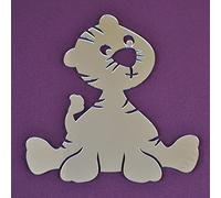 FLEXISTYLE - Specchio Decorativo Little Tiger, Design Moderno, 3 mm, Specchio in Acrilico UE, Soggiorno, Camera da Letto, corridoio, infrangibile, Decorazione per la casa Fai da Te, Argento